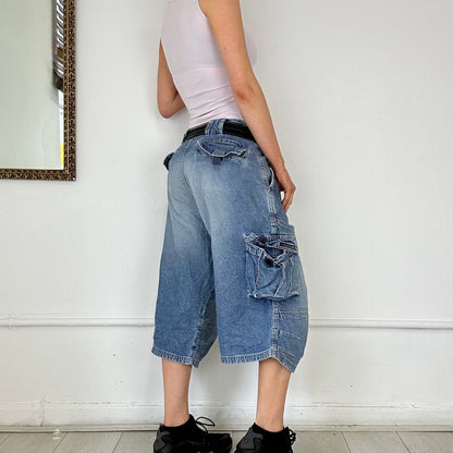 baggy long denim shorts