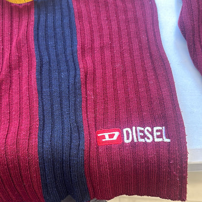 vintage red quarter zip knit by diesel