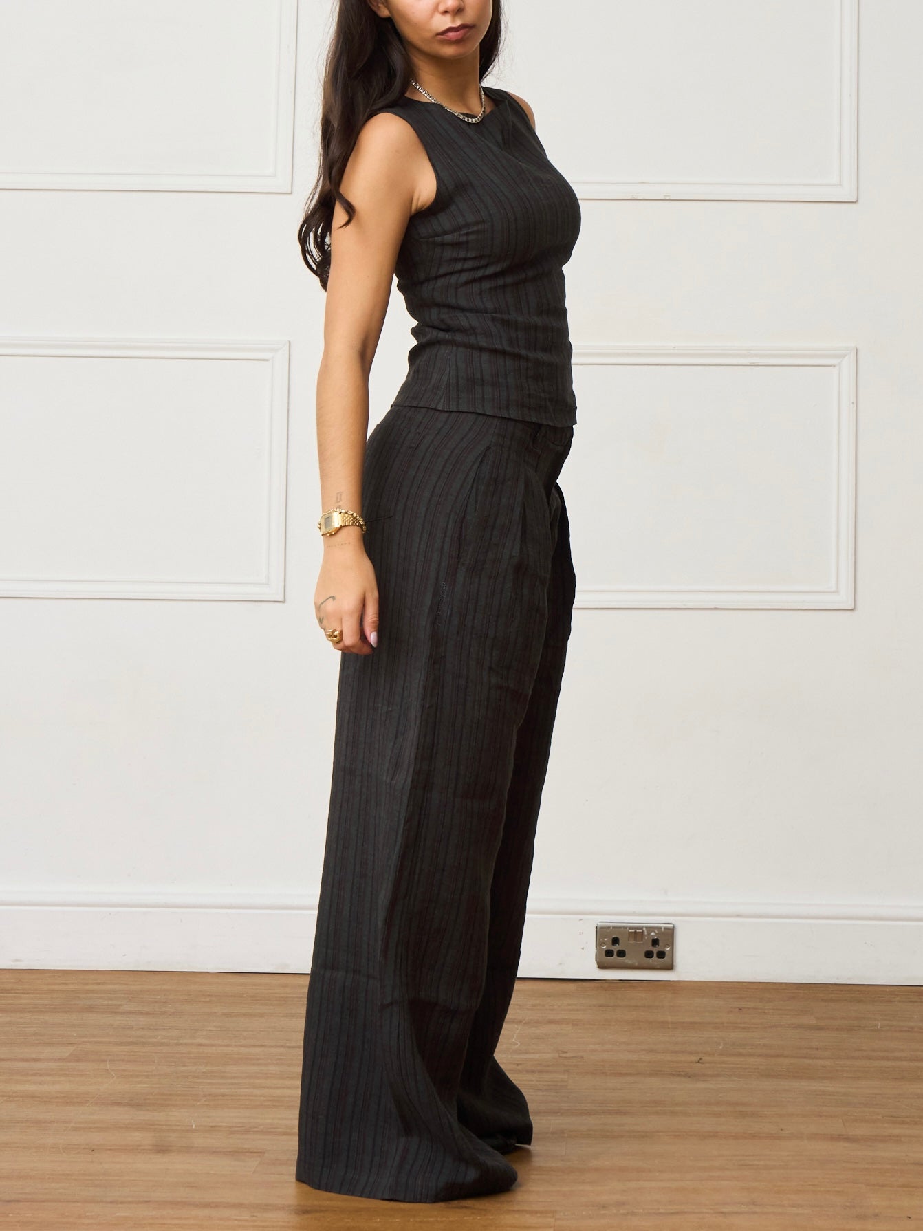 parker trouser - cinder linen