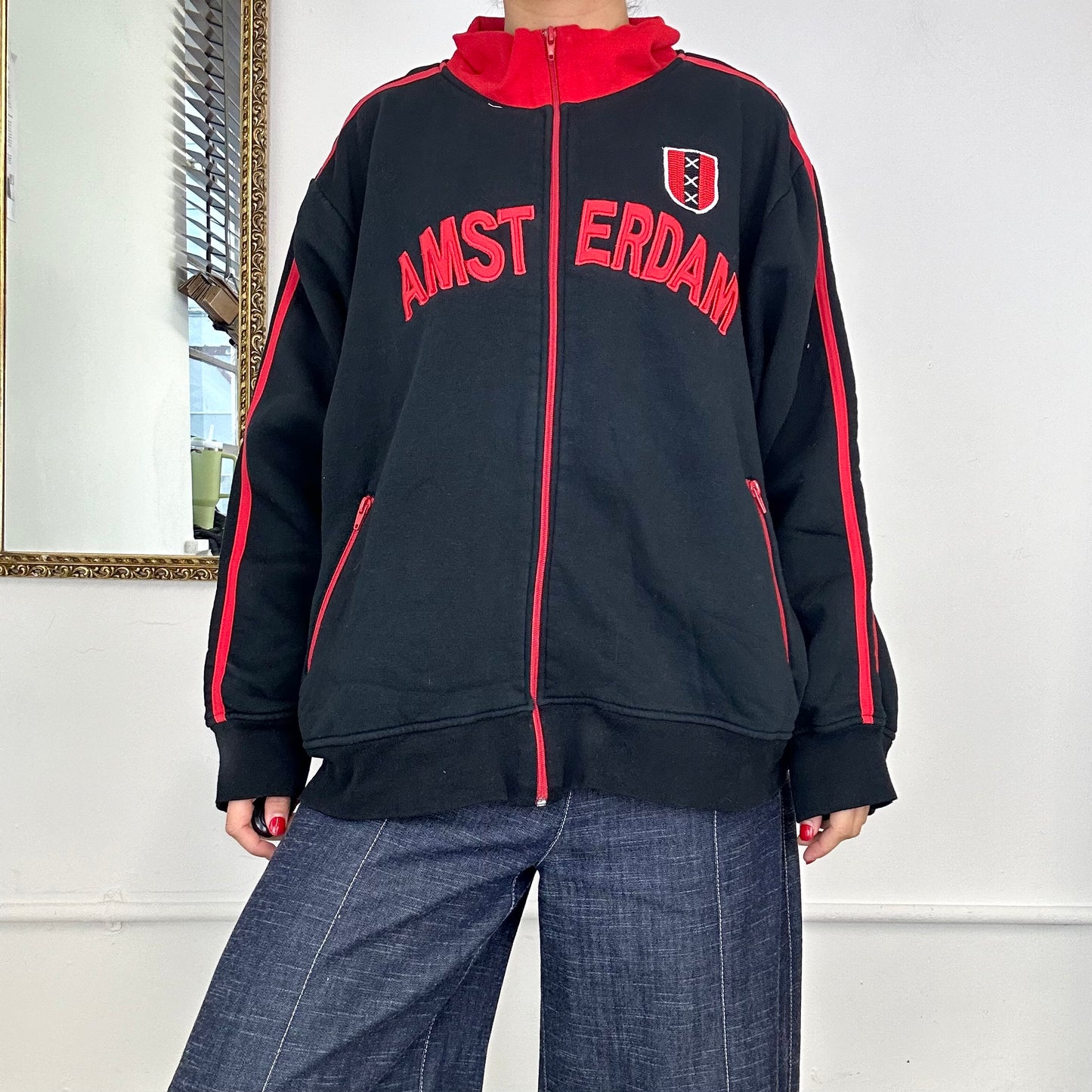 sporty amsterdam zip up jumper