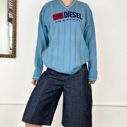 vintage blue diesel knitted jumper