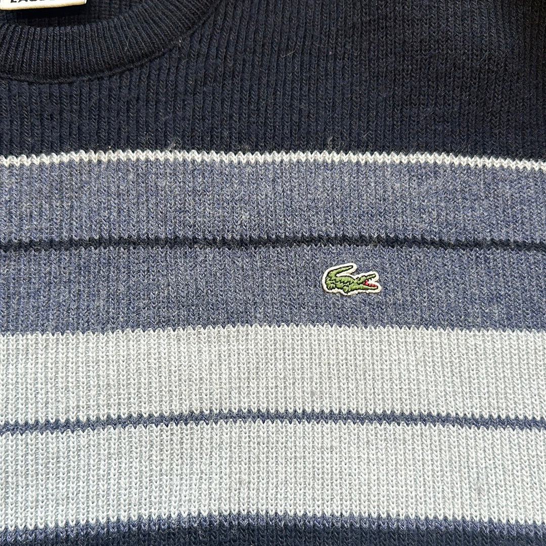 vintage blue striped lacoste knit