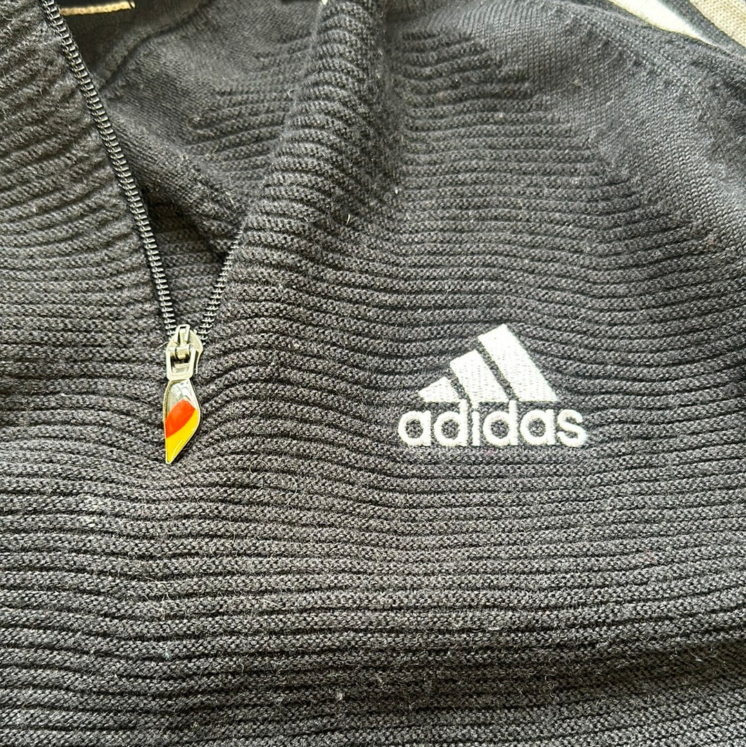 vintage adidas black quarter zip jumper