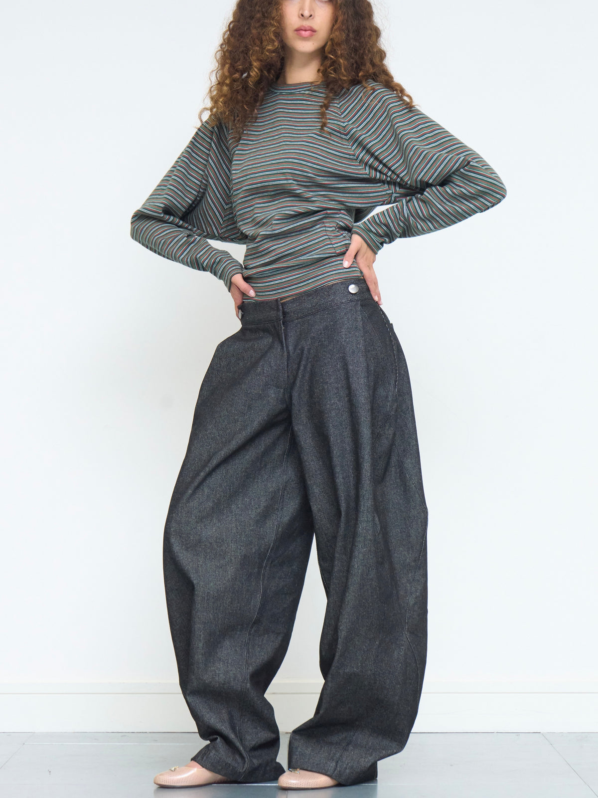 robin top - green stripe