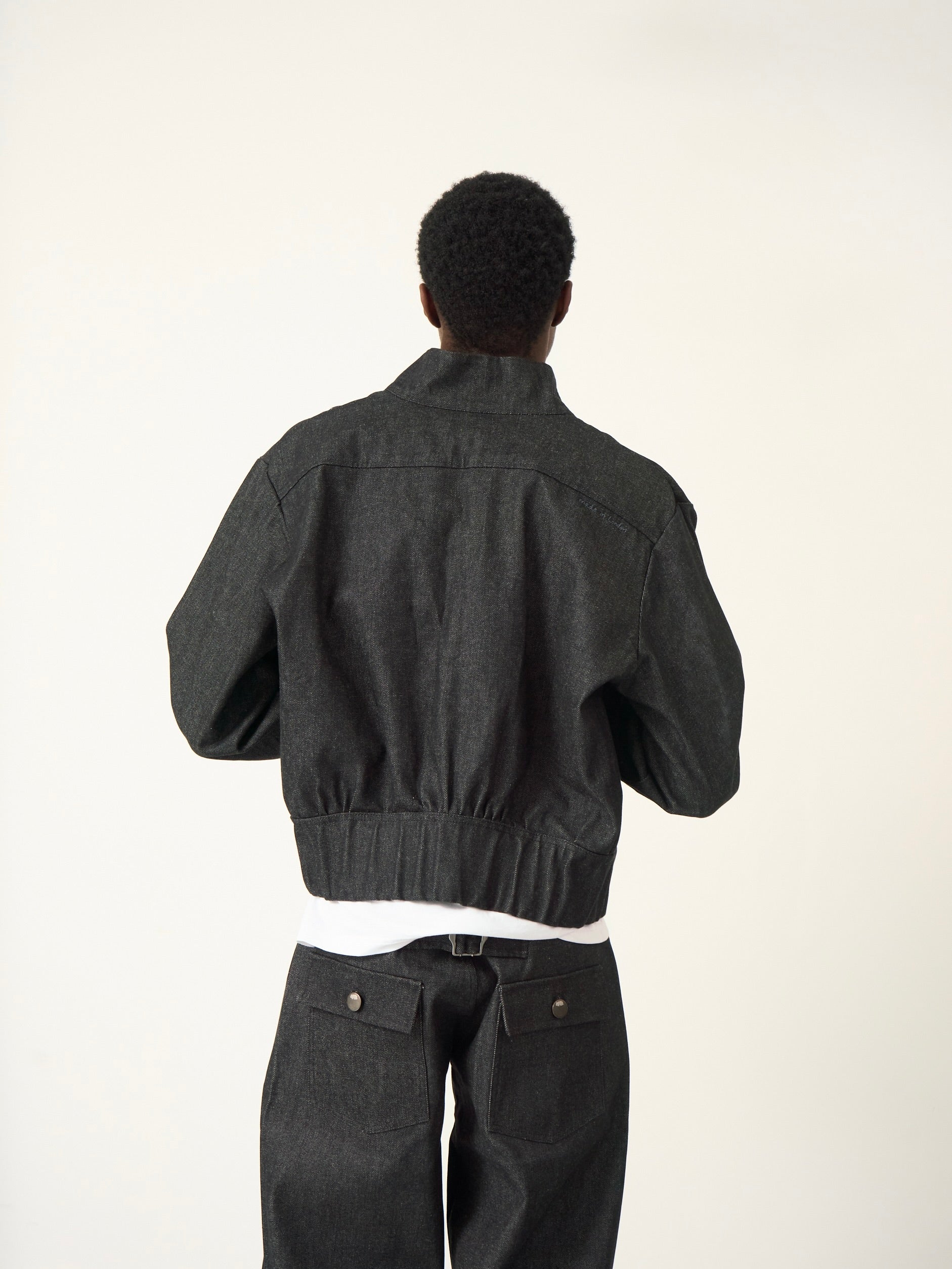 slouch jacket - dark grey denim