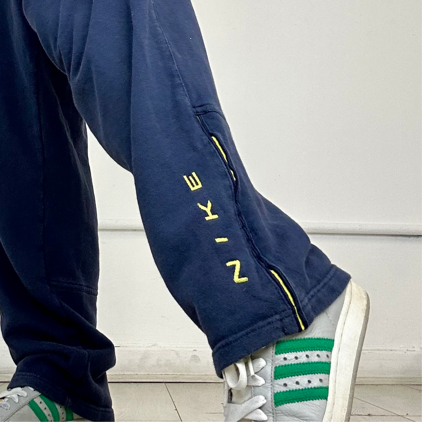 vintage navy nike jersey joggers