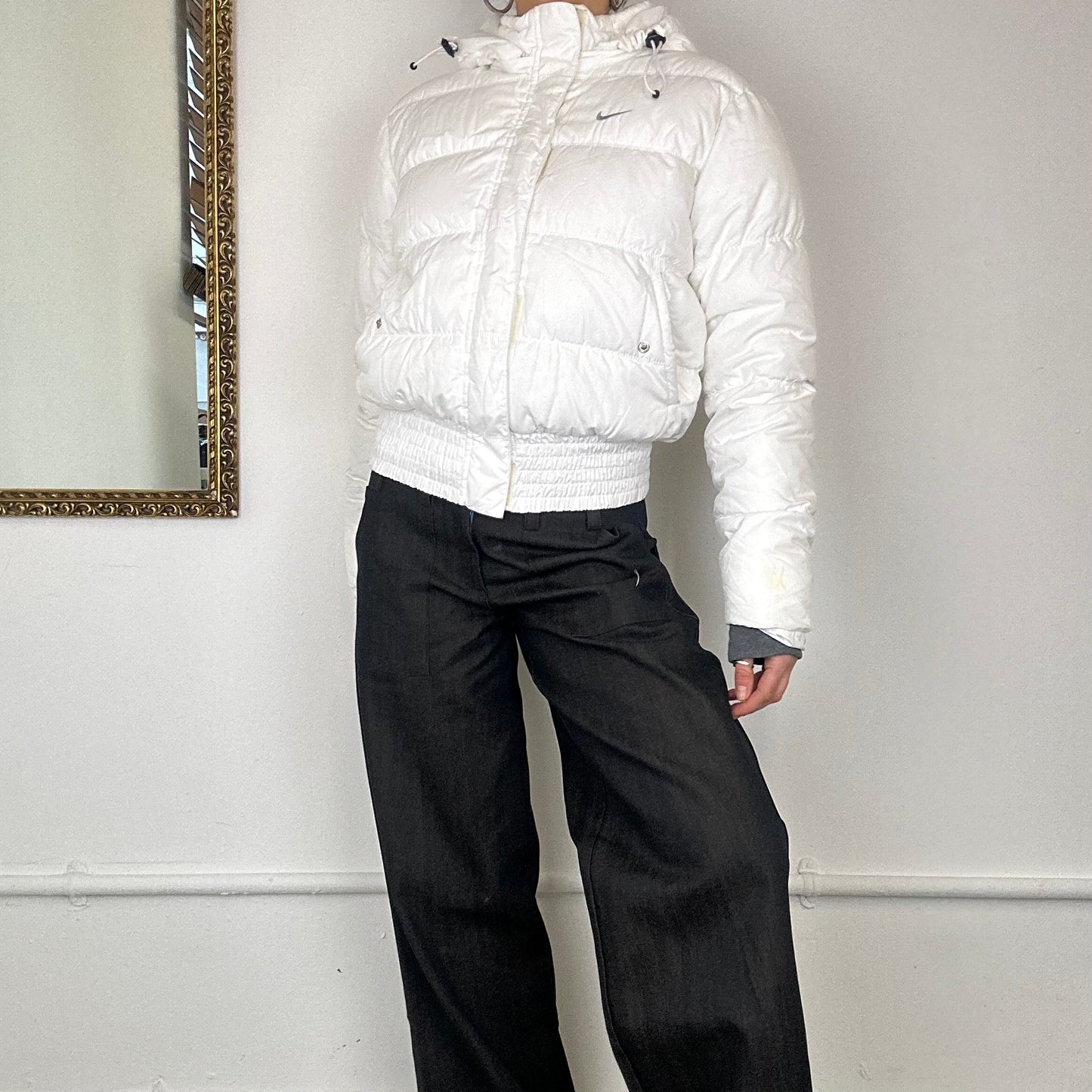 2000's white nike puffer jacket