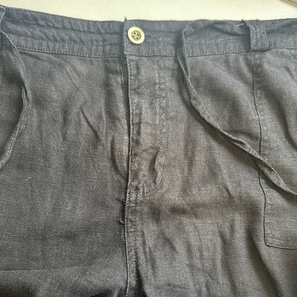 black linen trousers