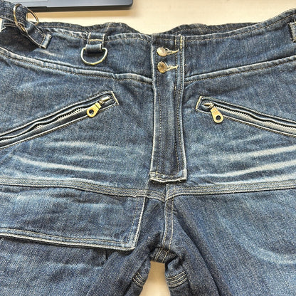 00's darkwash utility jeans