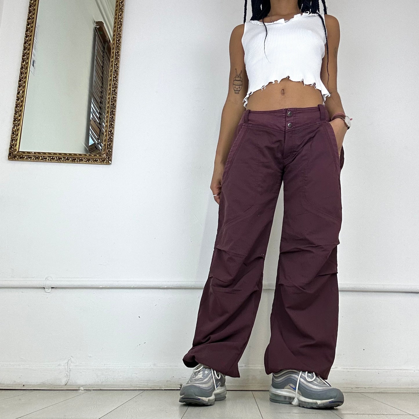 nike burgundy cargo trousers