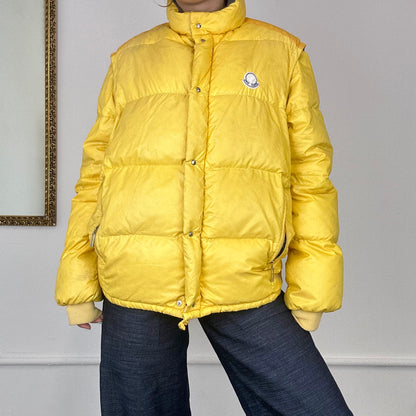 moncler vintage yellow puffer jacket