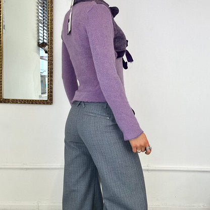 2000's mohair purple cami & coatee top