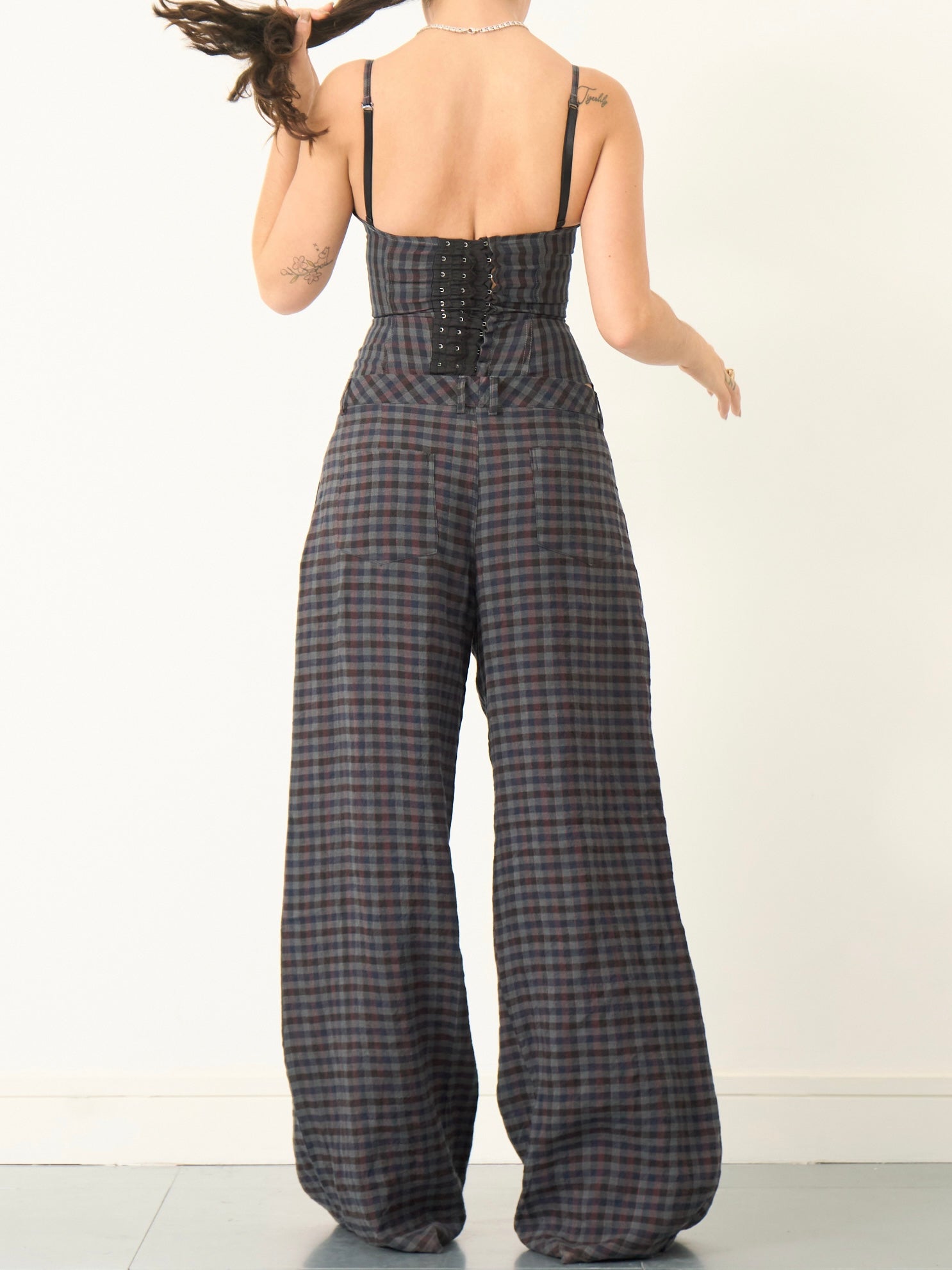 sienna top - gingham linen