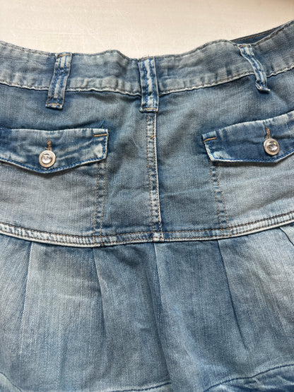 00's pleated denim mini skirt