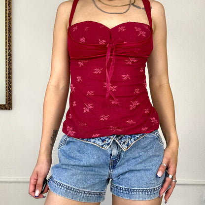 2000's lace corset top