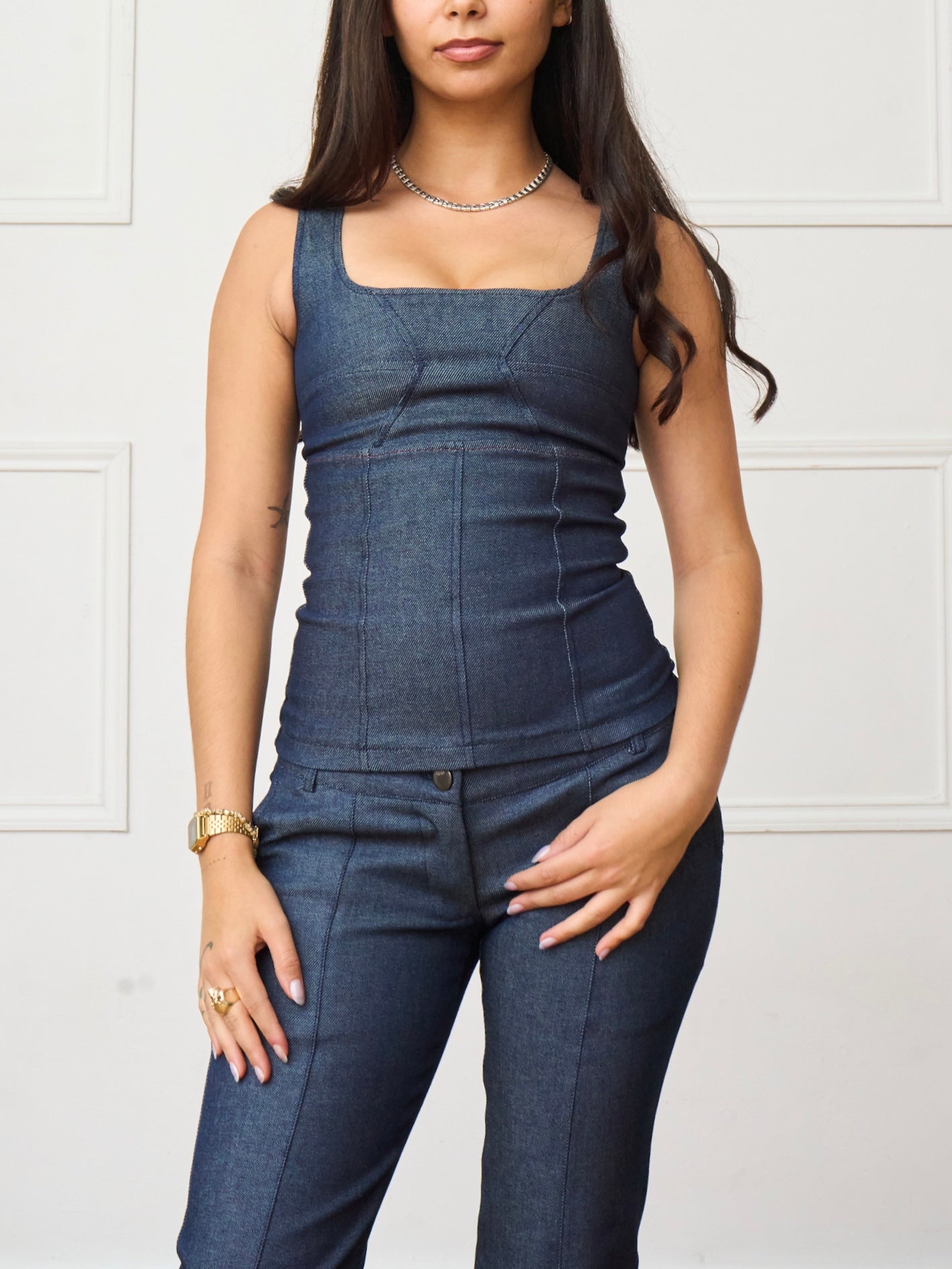 ellis top - navy denim