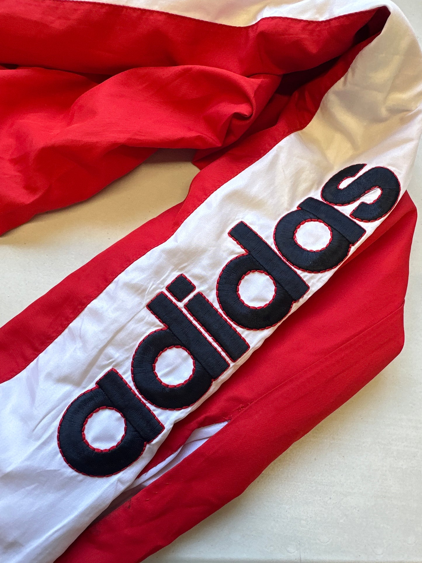 2000's red adidas tracksuit bottoms