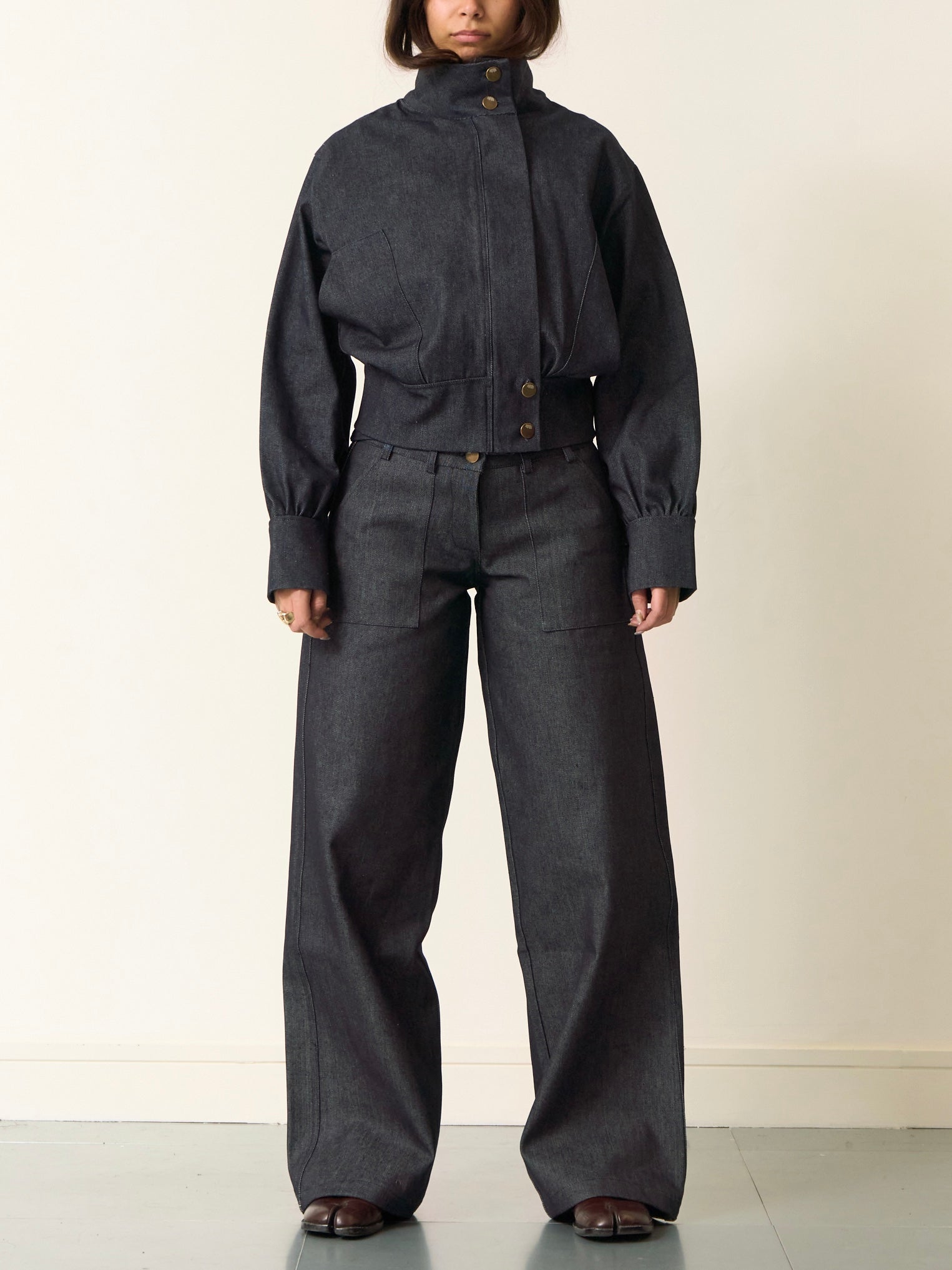 slouch jacket - navy denim