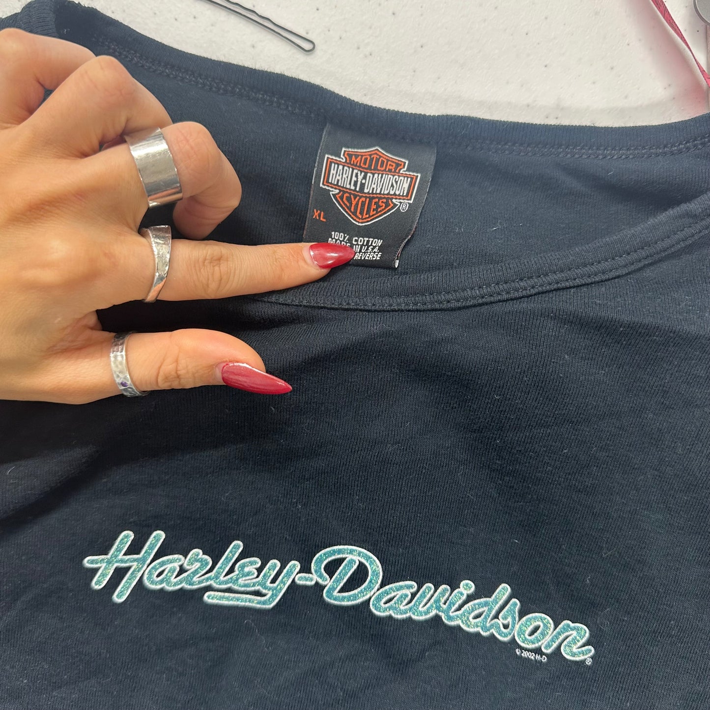 harley davidson 2000's split sleeve top