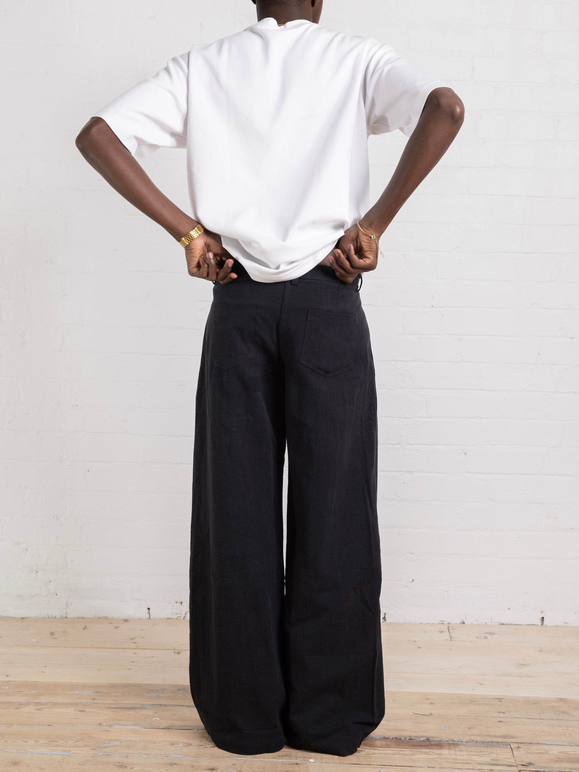 pantalon Parker - lin noir