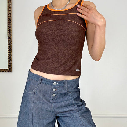 brown sporty tank top