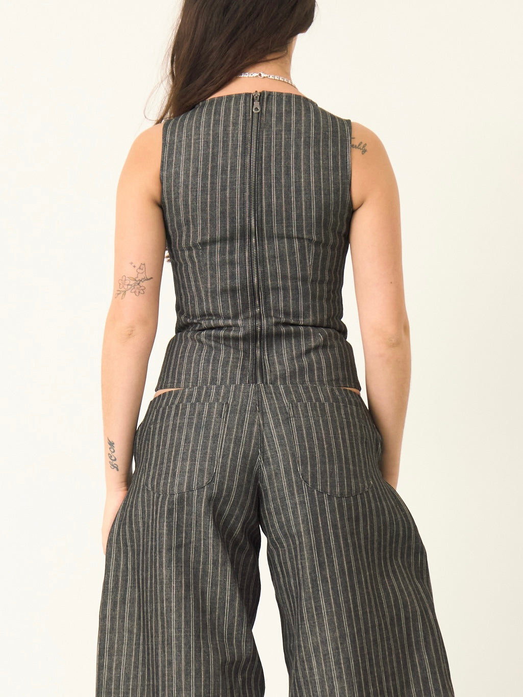 charlie top - striped denim