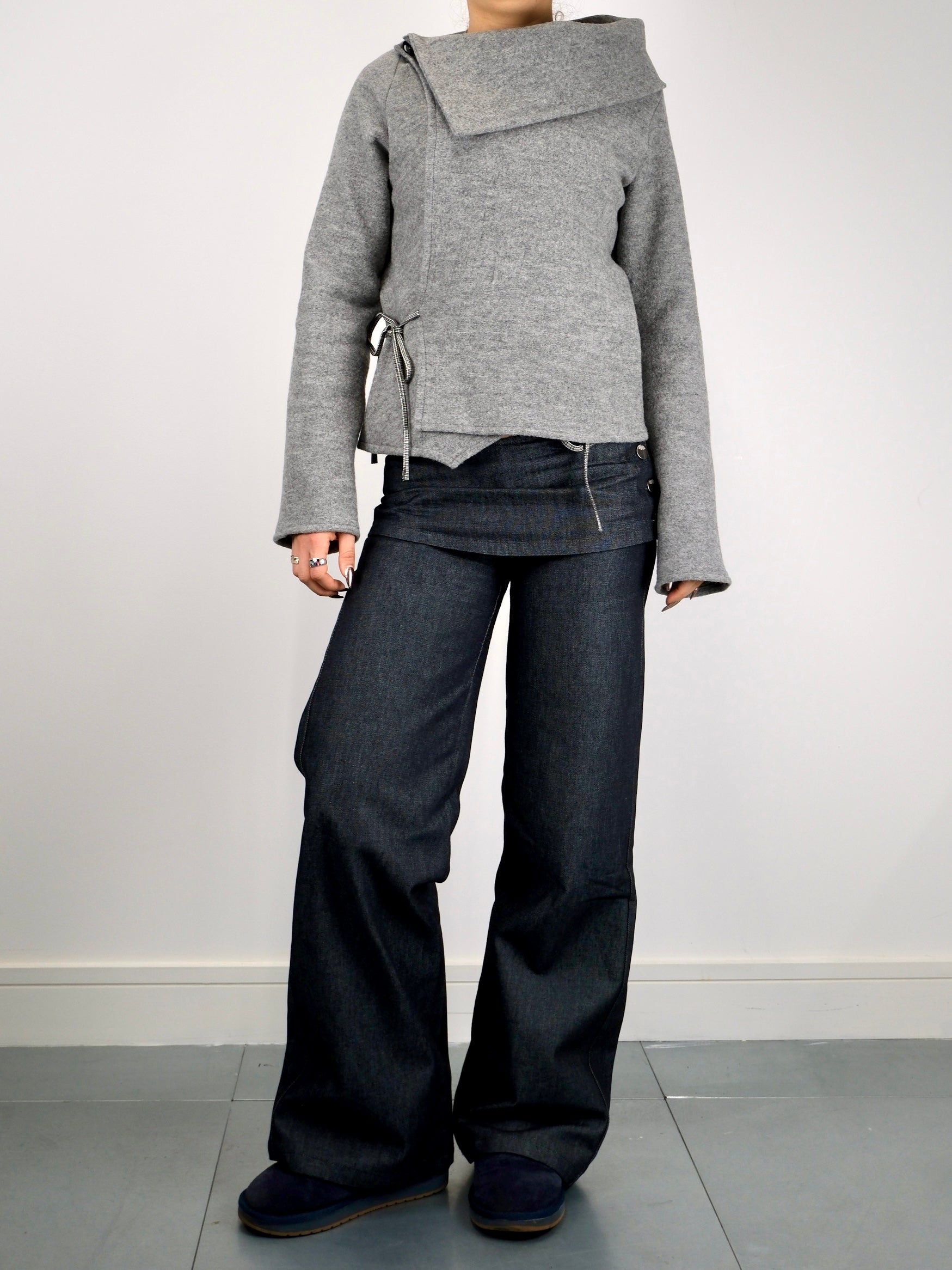 felix cardigan - grey wool