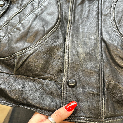 vintage leather bomber jacket