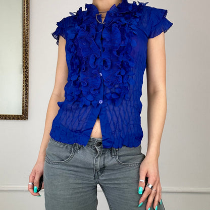 blue mesh 90’s blouse