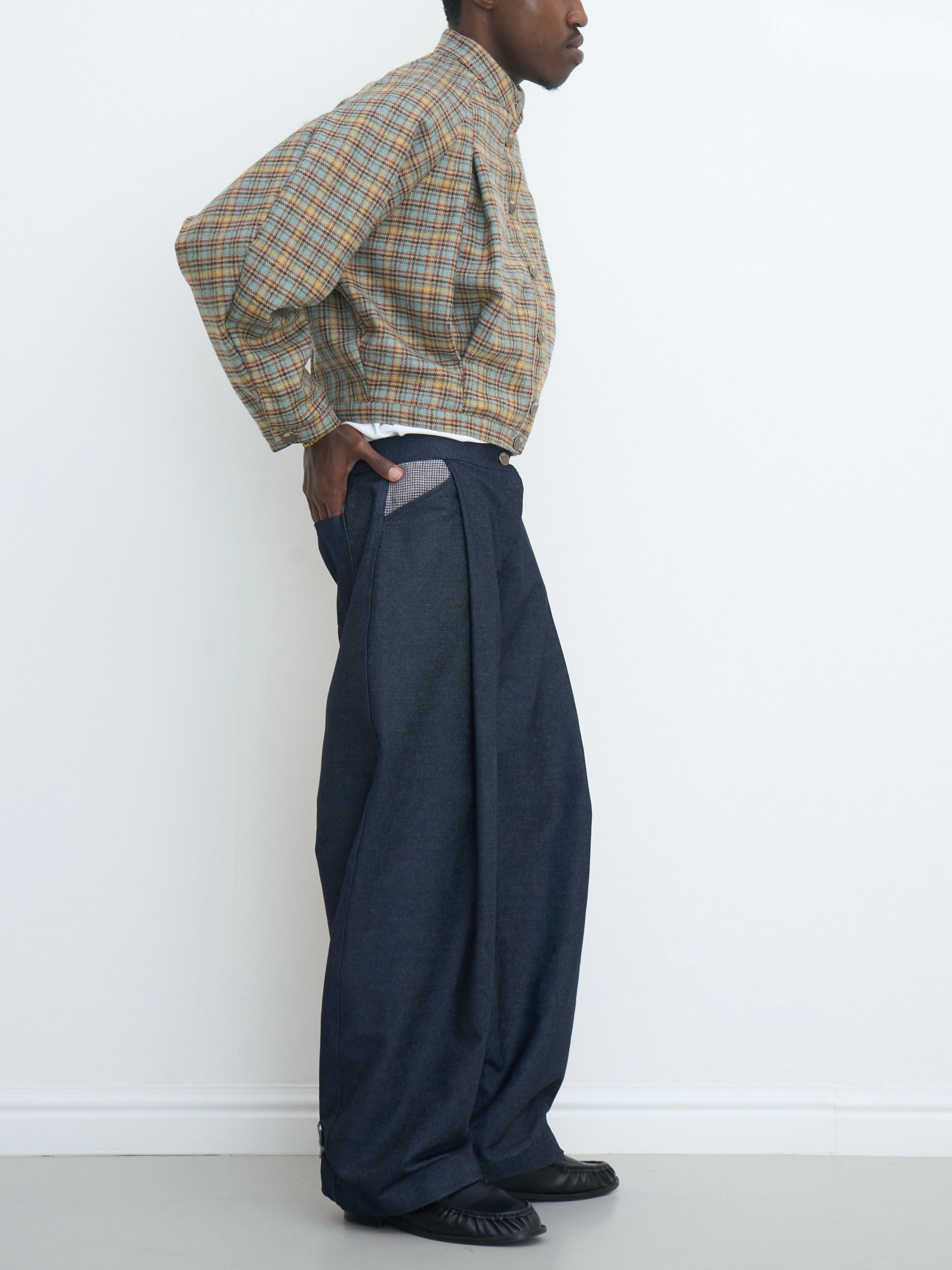 arden jacket - sandstone plaid wool