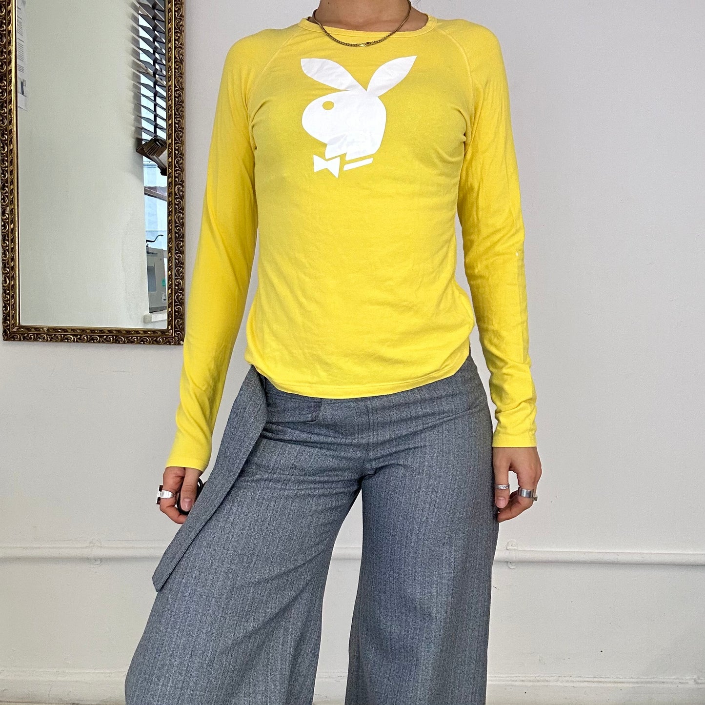 yellow playboy long sleeve top