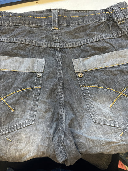 vintage grey cargo denim jorts