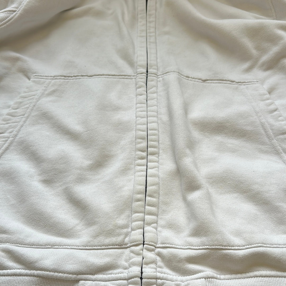 stone island white zip up hoodie