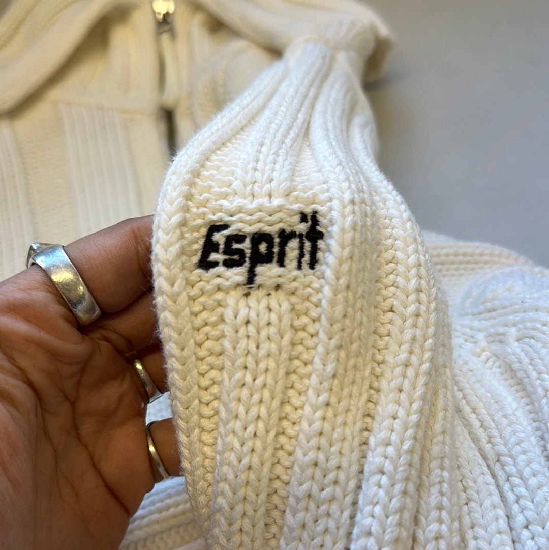 espirit dial zip up knitted jumper