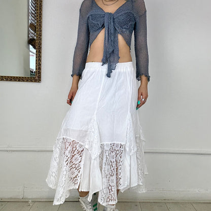 white lace maxi skirt