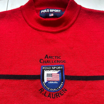 vintage red polo sport jumper