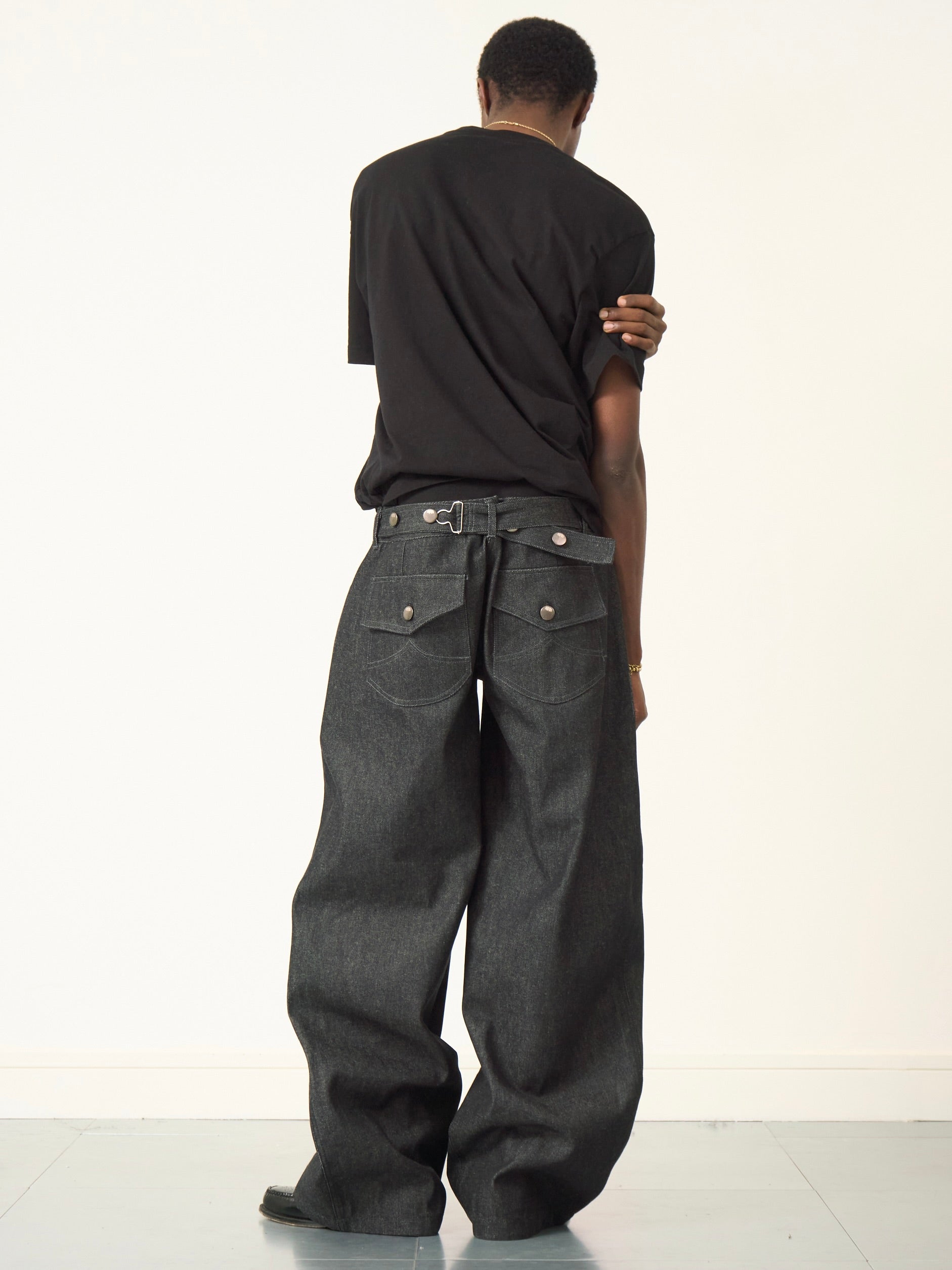 balloon jean - dark grey denim