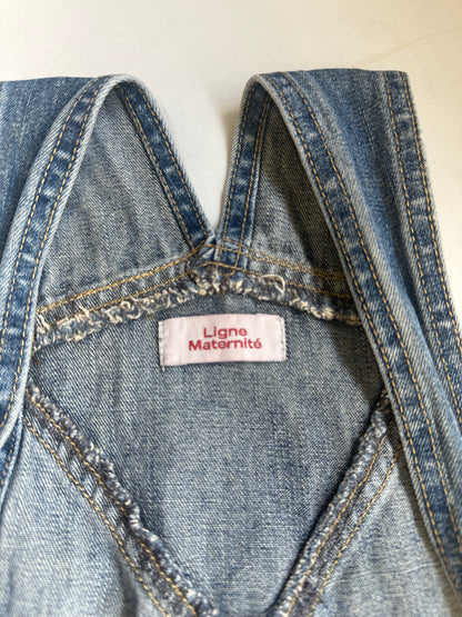 baggy mid wash denim dungarees