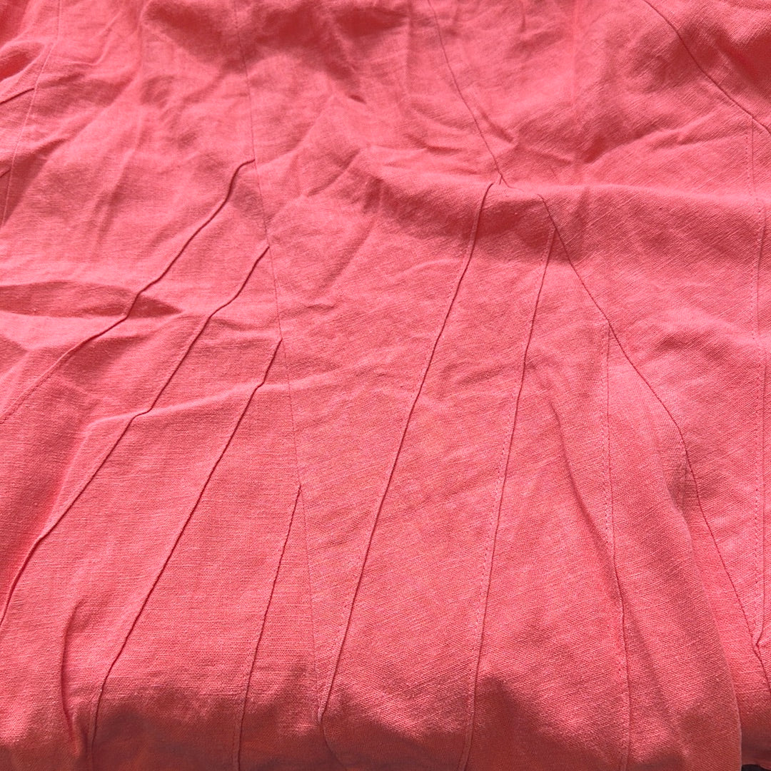 00s pink linen midi skirt