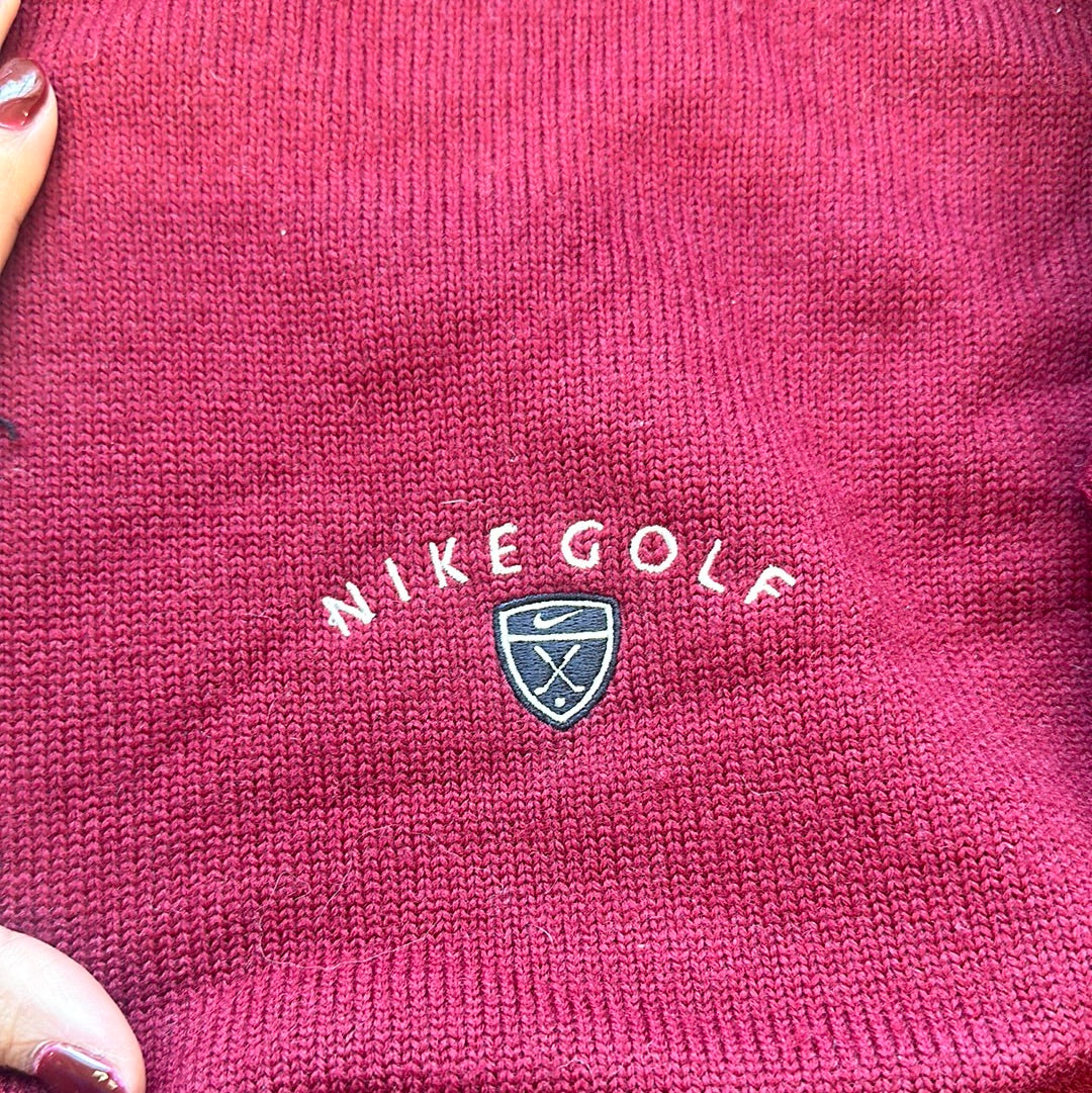 vintage red nike knit jumper