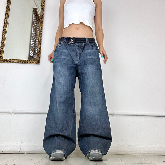 dark wash super baggy jeans