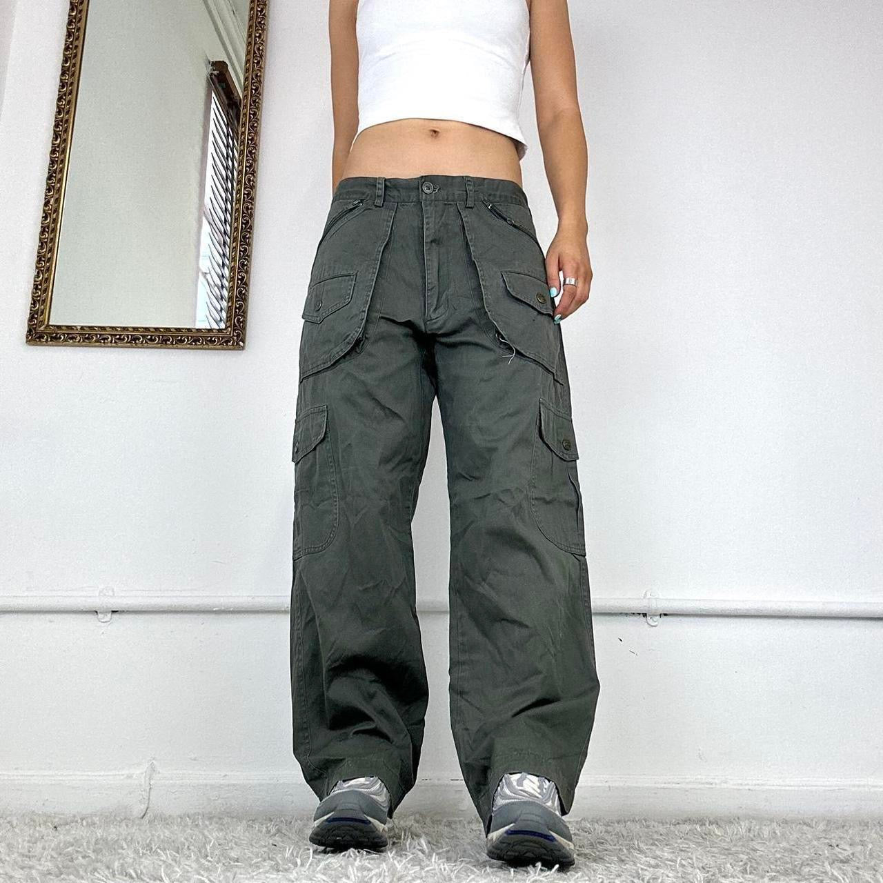 wide leg 2000s cargo trousers