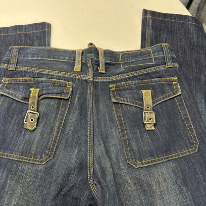 vintage dark wash baggy jeans