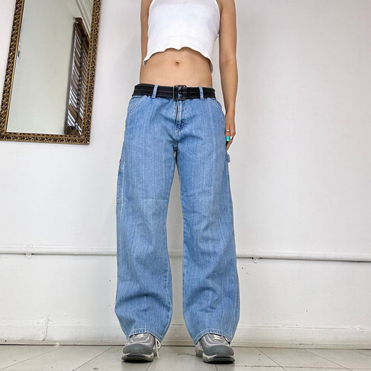 00s light wash cargo jeans