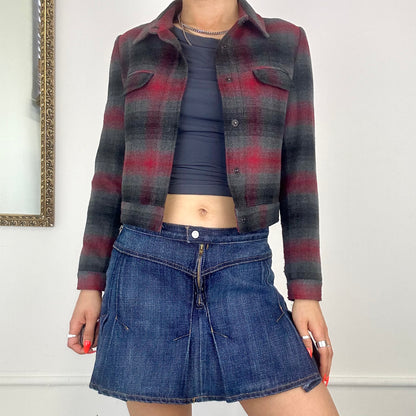 2000's cropped checkered jacket