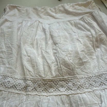 00s white tiered maxi skirt