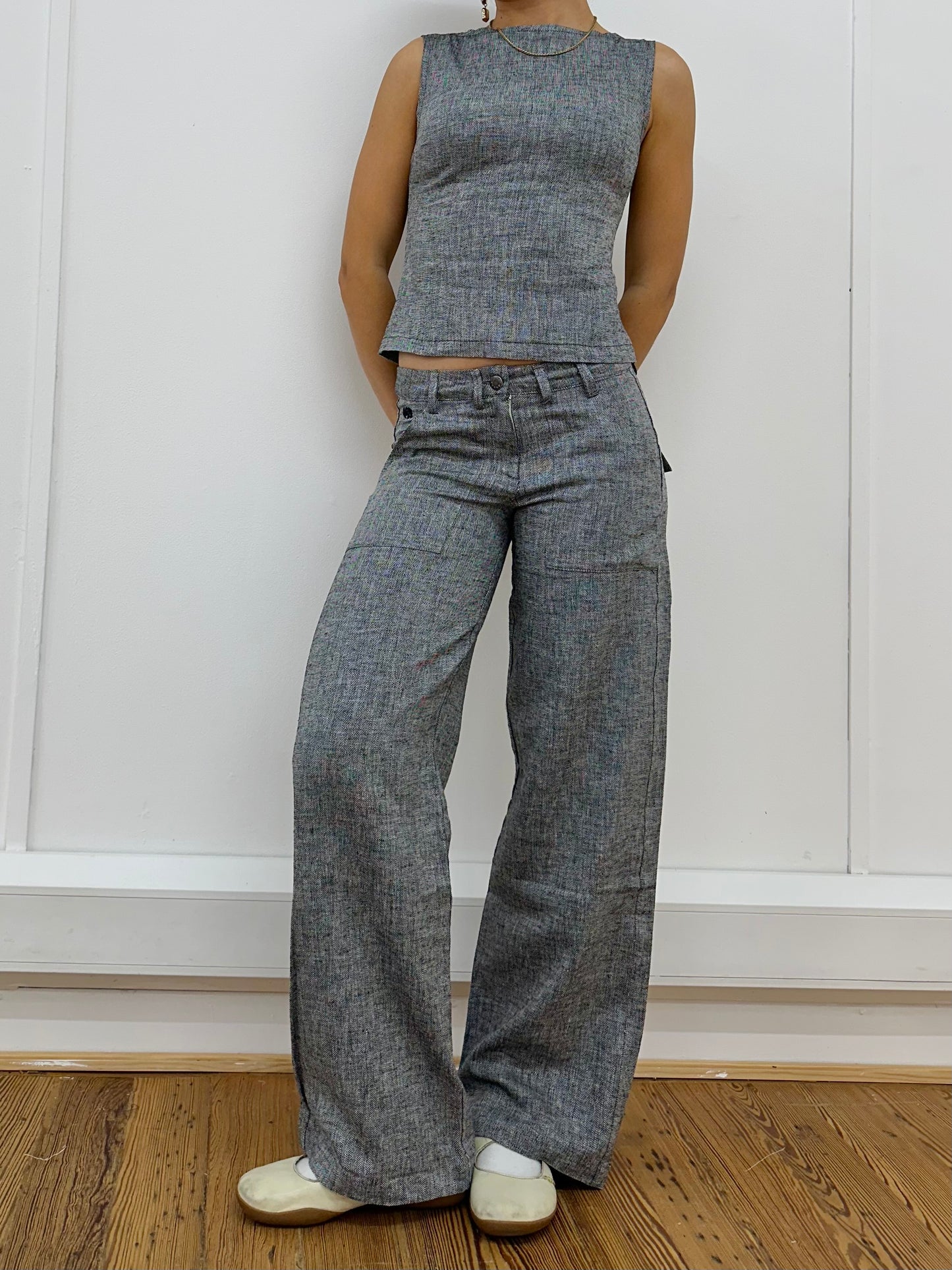 the slouch in herringbone linen