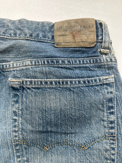 baggy two tone denim jeans