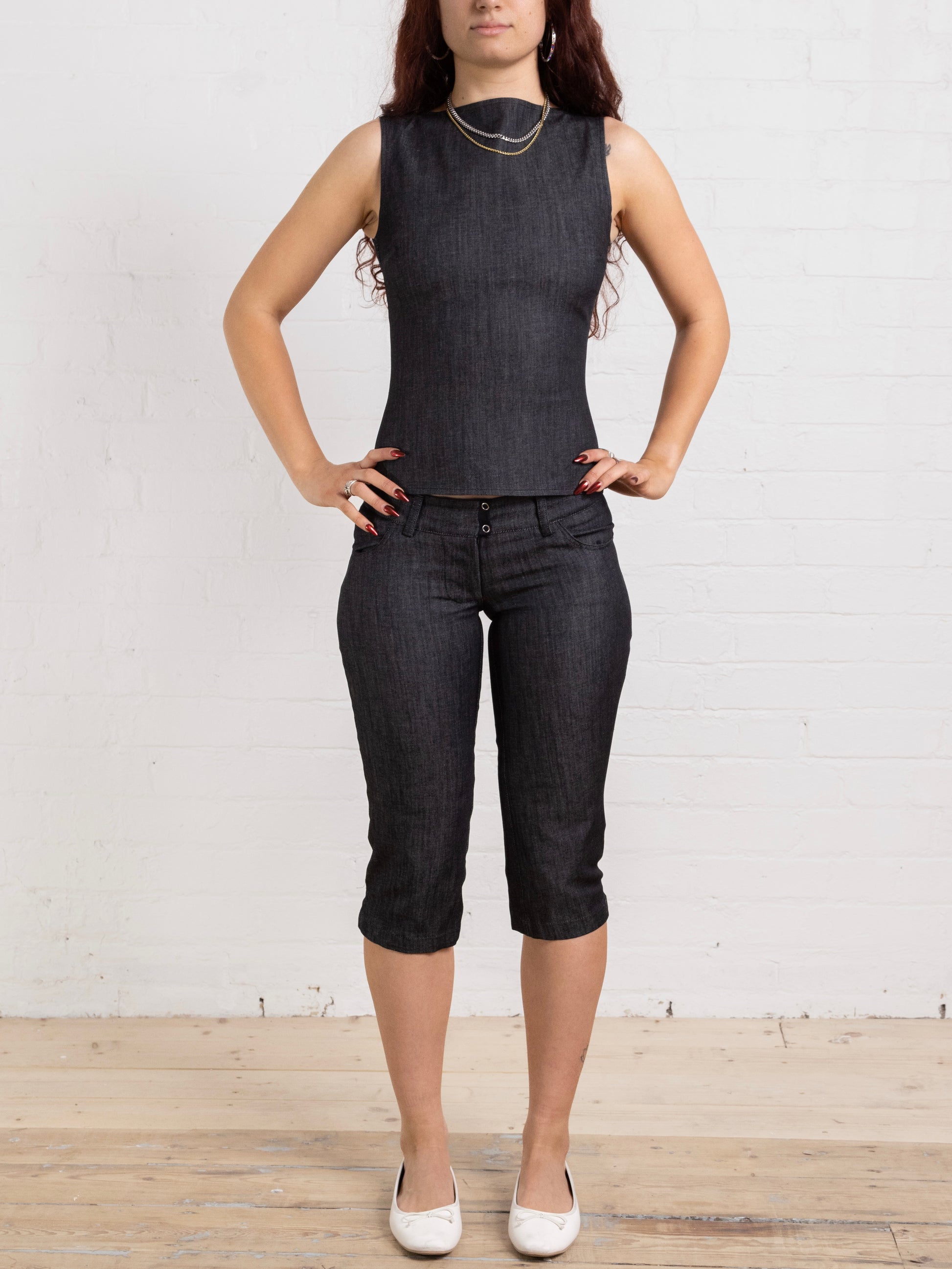 morgan capri - dark grey denim