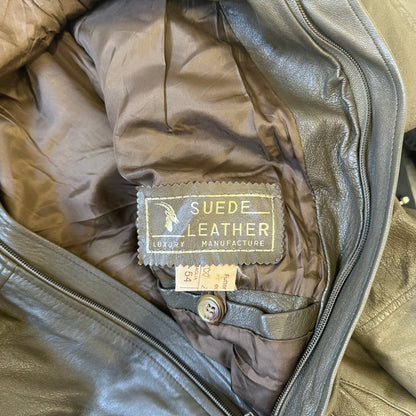 vintage suede leather bomber jacket